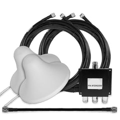 2 Indoor Surface Mount Dome Antennae 50 Ohm w/3-way Splitter & Cables