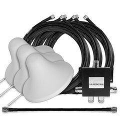 3 Indoor Surface Mount Dome Antennas 50 Ohm w/4-way Splitter & Cables