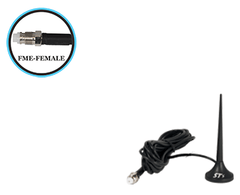 Auto Cell Antenna, 2" Magnet Base, 3" Long, 10 ft Cable, FME Connector