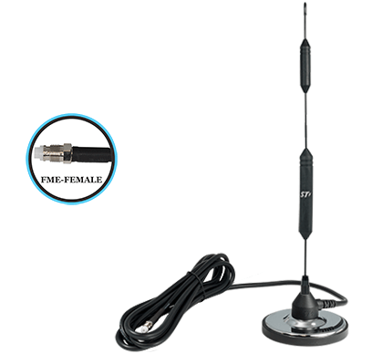 Auto Cell Antenna, 3.25" Mag. Base, 14" Tall, 11 ft. Cab., FME Conn.