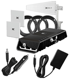 Cel-Fi GO+ Amplifier with AC & DC Power Supplies (GO PLUS) and Interior Home or Building Inside Two Panel Antennas.