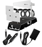 Cel-Fi GO+ Amplifier with AC & DC Power Supplies (GO PLUS) and Interior Home or Building Inside Three Panel Antennas.