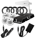 Cel-Fi GO+ Amplifier with AC & DC Power Supplies (GO PLUS) and Interior Home or Building Inside Four Dome Antennas.