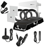 Cel-Fi GO+ Amplifier with AC & DC Power Supplies and Interior Home or Building Inside 2 Panel Antennas Plus Exterior Vehicle Magnet Mount Antenna & Interior Patch Antenna with 13 feet cable.