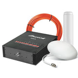 SureCall Force8 5G Signal Booster with Exterior Omni Antenna with ONE Interior ULTRA THIN Dome Antenna & Plenum Cables