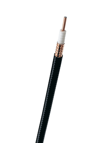 Half inch Heliax Low Density Foam 50 Ohm Coax Black Cable Per Foot