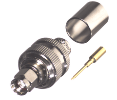 SMA Male Crimp Connector for LMR400, RG-8/U, Belden 9913, Cable Group I