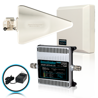SmoothTalker Extreme Power Stealth X6 72 or 70 dB 14,000 Ft² 3G 4G LTE 6 Band Building Signal Booster w/ Yagi & Panel High Gain Directional Antennas