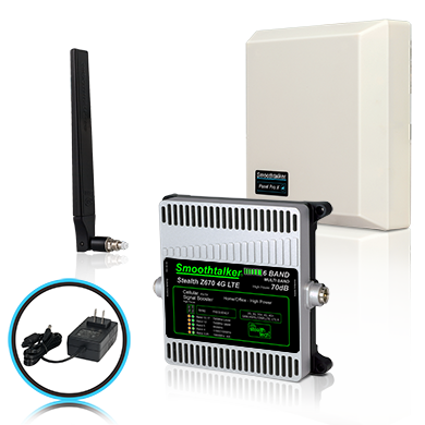 SmoothTalker High Power Stealth Z6-72 dB or 70 dB 12K Ft² 6 Band w/Omni Interior & Panel Exterior Antenna