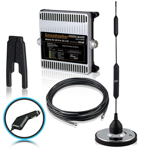 SmoothTalker RV X6 Pro 50 or 55 dB (6 Band) w/ 14 in. Large Base Magnet Antenna