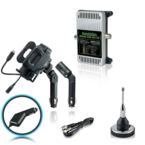 SmoothTalker Mobile CX6 Signal Booster (3G, 4G, LTE, 6 Band w/ 23 or 30 dB Gain) w/ Universal Charging Holder/ Cradle & 2 in. Magnet Antenna