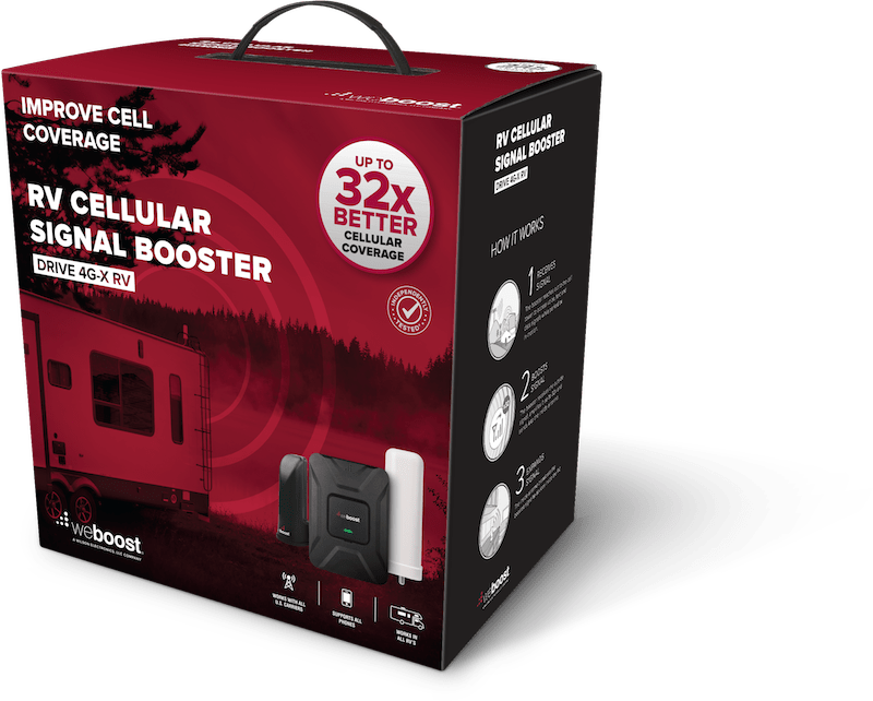 satellite booster box weBoost Drive 4G-X RV Cell Signal Booster 470410