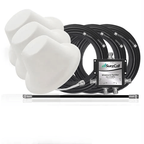 50 Ohm Interior 3 Dome Antennas Expansion Kit with Cables & Splitter | SureCall