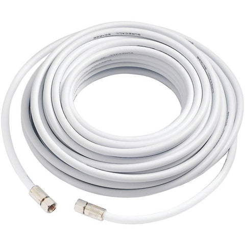 50' RG-6 Coaxial Cable with F-Male Connector (White Fifty Feet Coax Cables)