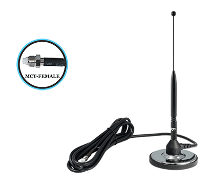 Auto Cell Antenna, 3.25" Mag. Base, 11" Tall, 11 ft. Cab., MCT Conn.