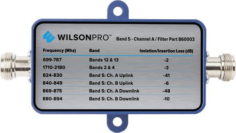 Channelized Filter to Block Band 5 Channel A (50 Ohm) | WilsonPro 860003 by Wilson Electronics / weBoost
