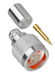 N Male Crimp Connector for LMR400, RG-8/U, Belden 9913, Cable Group I