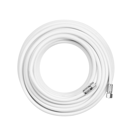 20' RG-6 Coaxial Cable with F-Male Connector (White Twenty Feet Coax Cables)