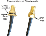 Two Versions of Cable with SMA-Female Connectors on Both Ends