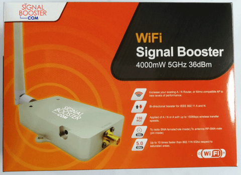 4-Watt / 36-dBm, 5.8 GHz Easy Install WiFi Signal Booster 4-Watt / 36-dBm, 5.8 GHz Easy Install WiFi Signal Booster